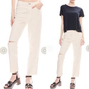 AMO Denim Loverboy Vintage White Destroyer Distressed Jeans